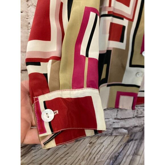 Carolina Bay Shirt Womens 22W Pink Satin Retro Button Up Long Sleeve Plus Size - Picture 2 of 12